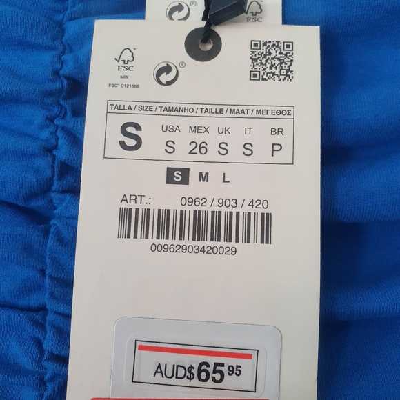 BNWT Zara Women Blue Bodycon ruffed dress size S - Picture 7 of 11